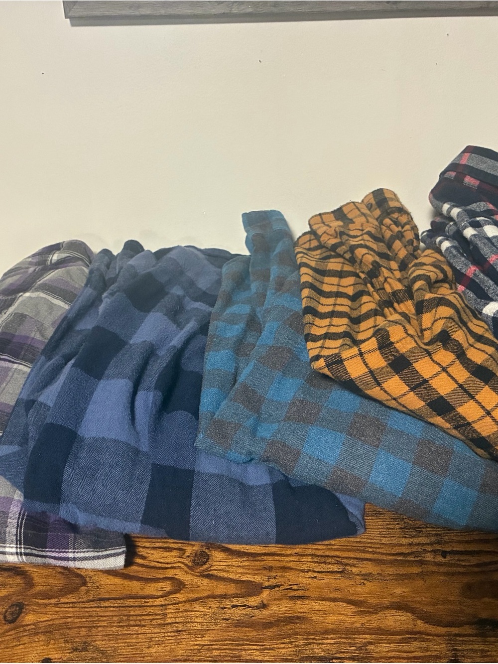 Plaid Flannel Shirt Bundle - Blue & Mustard Plaids